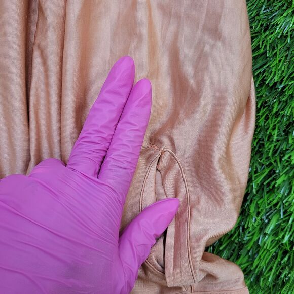 VTG 70s Munleigh Shirtmakers Qiana Nylon Button Shirt S/M 19x30 USA Salmon Pink - Picture 3 of 11